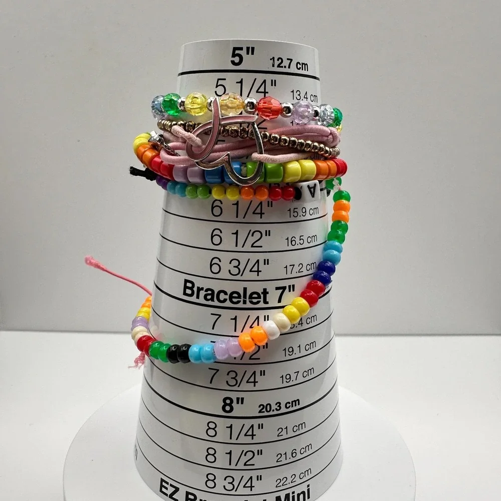 Vintage 90s Y2K Kandi Beaded Bracelet‎ Lot Stitch Charm Women's Classic Jewelry